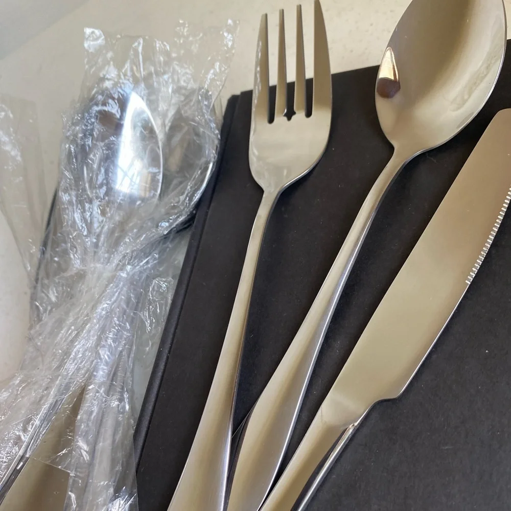 10 pieces large silver spoon forks and knifes set new